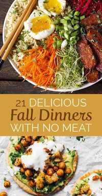 21 Delicious Meatless Dinners for Fall #MeatlessMonday #vegetarian