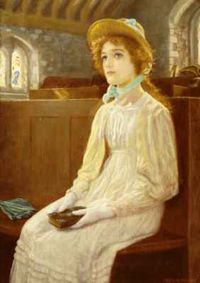 "Faith", c. early 1890s, by Arthur Hughes (English, 1832-1915)