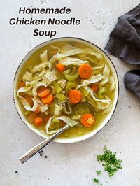 Craving a bowl of comfort? Look no further! This Homemade Chicken Noodle Soup. Made from scratch, just like Mom used to make, this classic chicken noodle soup recipe delivers flavor and nostalgia. A rich, hearty broth serves as the base for tender chicken, crisp vegetables, and perfectly cooked wide egg noodles. It’s simple, satisfying, and guaranteed to warm you up from the inside out. Whether you’re feeling under the weather or just need a dose of home-cooked goodness, this soup is the answer.