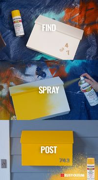 What’s in a can of spray paint? Life. It’s easy to give an old, plain or rusty mailbox a new life. All it takes is Rust-Oleum Stops Rust spray paint in gloss, semi-gloss, satin or flat paint to add instant curb appeal to your home. Whether you’re buying, selling or renting, or just looking for mailbox ideas, this quick and easy DIY home update is sure to turn heads. #spraynewlife