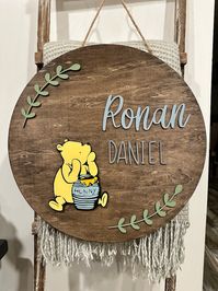 Nursery Sign, Personalized Gift, Nursery Name Sign, Nursery Wall Art,boy Nursery Decor, 3D Wooden Sign,customized Vintage Winnie the Pooh - Etsy