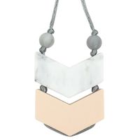 Itzy Ritzy Double Chevron Teething Pendant in Marble • Cute teething jewelry for moms. | Target