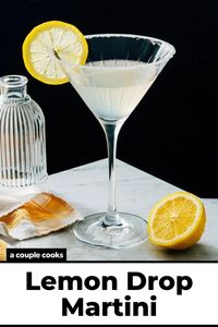 Here's the best lemon drop martini you'll have! It's zesty and refreshing, with a lemon twist and sugar rim. #cocktail #lemondrop #martini #lemon #alcohol