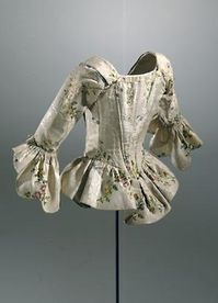 silk bodice c.1770s. interesting skirt to this jacket