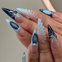 Materials: gel nail, long stiletto tips Greetings and welcome to my store. Hope you find a style you like. ✋🙆I only work with high-quality materials to create sturdy & long-lasting luxury press on nails that you can trust on. My nails will last for:1- 2 days using adhesive tab (provided with the nail set) 2- 3 weeks using nail glue. You can reuse all of the nails multiple times if you take care of them. Follow the instructions provided with the nail set. 💮Please follow the instruction size mea