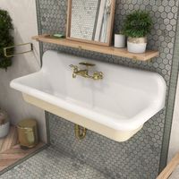 48 Inch Cast Iron Wall Mount Farmhouse Trough Sink