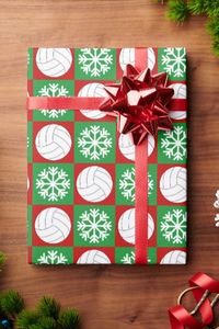 Add a fun special touch to any Christmas gift for volleyball players and fans! Featuring a festive red and green checkered pattern with a snowflake on the green squares and a volleyball on the red squares. Great for giving gifts to volleyball lovers during the Christmas and holiday season!