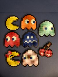 Decorate your home with Pac-man video game characters and bonus items! This can be purchased individually or as a set. Great for collectors, party favors, gift decoration, or stocking stuffers. These can be made as magnets, keychain, or ornaments at no extra cost (see the option when ordering). All