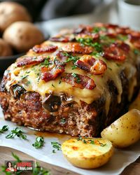 Bacon Mushroom Swiss Meatloaf