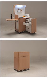 Kenchikukagu Mobile Furniture - kitchen cart but modify it as a computer workstation