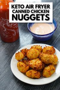 This easy chicken nugget recipe uses canned chicken and it's made in the air fryer. This easy keto chicken nugget recipe is full of flavor and doesn't use any kind of breading - just a few simple ingredients.