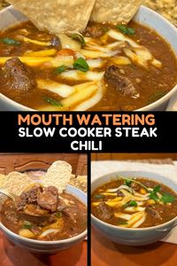 Craving a hearty, comforting meal? This Slow Cooker Steak Chili recipe is the perfect solution! Tender chunks of steak simmer slowly in a rich, flavorful sauce packed with spices, beans, and tomatoes, creating a savory chili that's perfect for cozy nights or game day gatherings. Easy to prepare, just set it and forget it. Let your slow cooker do the work, and enjoy a delicious, satisfying dinner that's sure to warm you up!