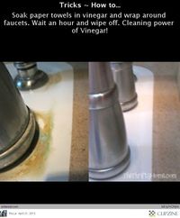 clean around faucets with vinegar - will have to try this