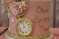 First Birthday Cake. Clock with Aria's time of birth! Once upon a time...