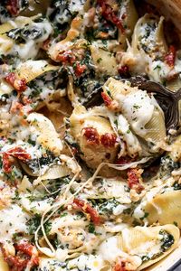 Creamy Sun-Dried Tomato and Ricotta Stuffed Shells - Dishing Out Health