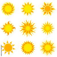 Stock Image: Vector Suns Set