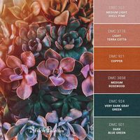 Succulents And Sunshine - Embroidery Color Palette (With Thread Codes)