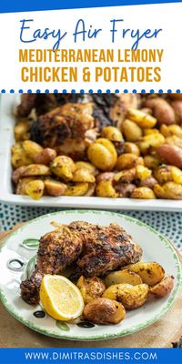 If you need a Mediterranean meal that won’t heat up your home, try my lemony chicken and potatoes in the air fryer. It’s a delicious summertime meal that comes together in under an hour using the air fryer and the instant pot. Cooking the chicken in the air fryer is fast and makes it so juicy. Plus, my lemony potatoes are one of the most popular recipes on my blog. Give them a try for an easy dinner recipe option.