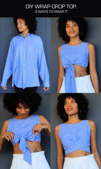 WRAP CROP TOP DIY: full tutorial and free pattern available via The Felted Fox