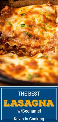 Lasagna with bechamel, marinara, sausage and beef is much better than a classic lasagna This recipe makes a fantastic Christmas dinner.