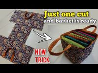 Just one cut and Storage Basket is ready | DIY storage bag Easy method/ bag making at home/ tote bag - YouTube