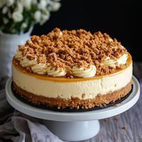 Creamy Butterscotch Cheesecake with a Buttery Crumble Recipe - Good For Recipes