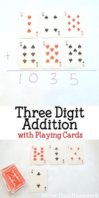 Three Digit Addition With Playing Cards - Creative Family Fun