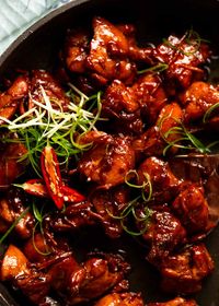 Vietnamese Caramel Ginger Chicken in a pan