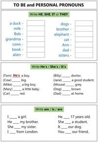 In this sheet, your ESL students will practice the use of personal pronouns and the verb to be in English in the Present Simple form. Save this pin for your next ESL lesson!