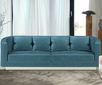 Art Deco sofa - DEBBIE - Ottiu - blue / velvet / polished brass base