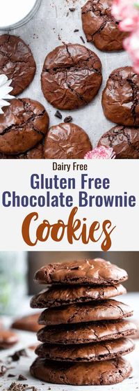 Flourless Gluten Free Chocolate Cookies - These Flourless Gluten Free Chocolate Cookies are crispy on the outside and fudgy and brownie-like on the inside! Seriously good and easy! | #Foodfaithfitness | #glutenfree #cookies #dairyfree