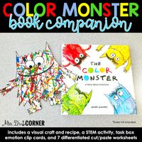 The Color Monster is the story of a monster who, with the help from a little girl, learns about his emotions through different colors. This book companion is the perfect cross-curricular addition to your classroom for teaching your students about their emotions. What is included? • Visual craft with step-by-step real picture sequencing • Writing activity (to go along with the craft - great for bulletin board displays!) • STEM emotion activity • Visual recipe to make monster cookies • 7 different