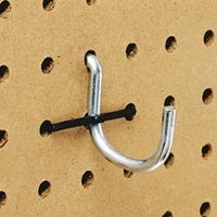 Snap-in locks can keep pegboard hooks from falling out.