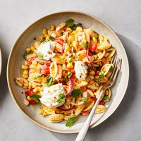 Pasta With Corn, Mint and Red Onions Recipe