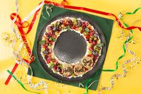 Fruit Pizza Christmas Wreath