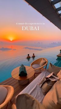 Dubai has some of the most unique and exciting experiences, and here are 6 things that you can’t miss! @visit.dubai The Aura Skypool is the world’s highest 360-degree infinity pool, and watching the sunrise there is pure magic. You’ll have a view of the ocean, city, and sunrise all in one beautiful place. @auraskypool Explore the Old Neighbourhood. Start off at the @arabianteahouse for breakfast, and take a walk through the Al Fahidi District. Afterwards, take an Alba (water taxi) to the Go...