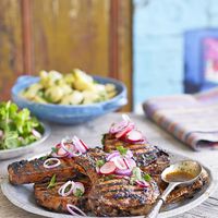 Thomasina Miers' Mexican pork chops in a lime and ancho marinade