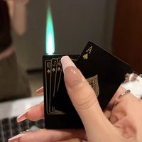 Playing Card Lighter Green Flame Poker Lighter Windproof - Etsy