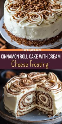 Cinnamon Roll Cake with Cream Cheese Frosting