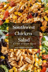 Looking for a quick, healthy meal? This Southwest chicken salad is loaded with protein, fresh ingredients, and bold flavors. Perfect for meal prep or a light lunch!