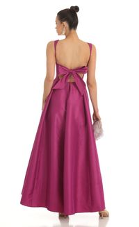 Foxie Fit and Flare Maxi Dress in Dark Pink | LUCY IN THE SKY