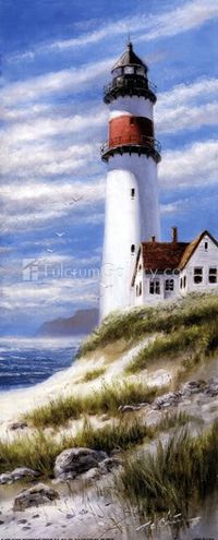 Lighthouse On Cliff Fine Art Print by T.C. Chiu at FulcrumGallery.com