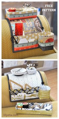 DIY Sofa Armchair Caddy/Organizer Free Sewing Patterns | Fabric Art DIY