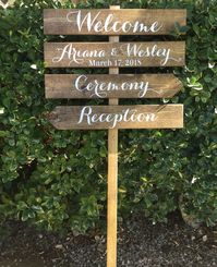 Directional Wedding Sign Custom Sign Welcome Reception Sign - Etsy