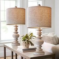 Oneach 20" Resin Table Lamps for Bedroom Living Room Lamps Set of 2 Retro Farmhouse Bedside Lamp - Walmart.com