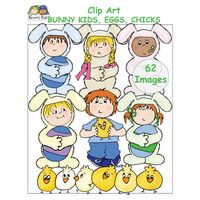 KAREN'S KIDS CLIP ART BUNNY KIDS, EGGS, CHICKS