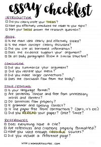 essay checklist