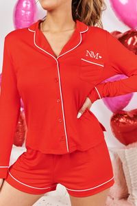 NanaMacs And Chill Two Piece Pajama Set (Red)