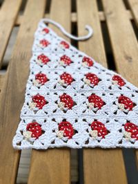 Mushroom Bandana Downloadable Intermediate Crochet Pattern - Etsy Chile