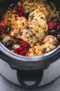 Slow Cooker Mediterranean Chicken - Creme De La Crumb